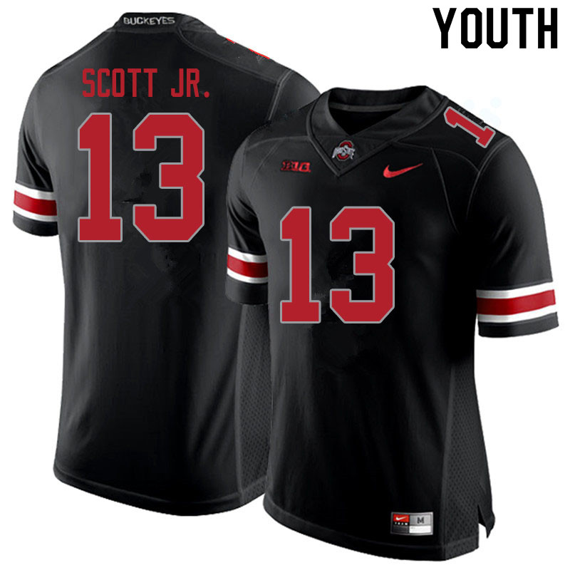 Ohio State Buckeyes Gee Scott Jr. Youth #13 Blackout Authentic Stitched College Football Jersey